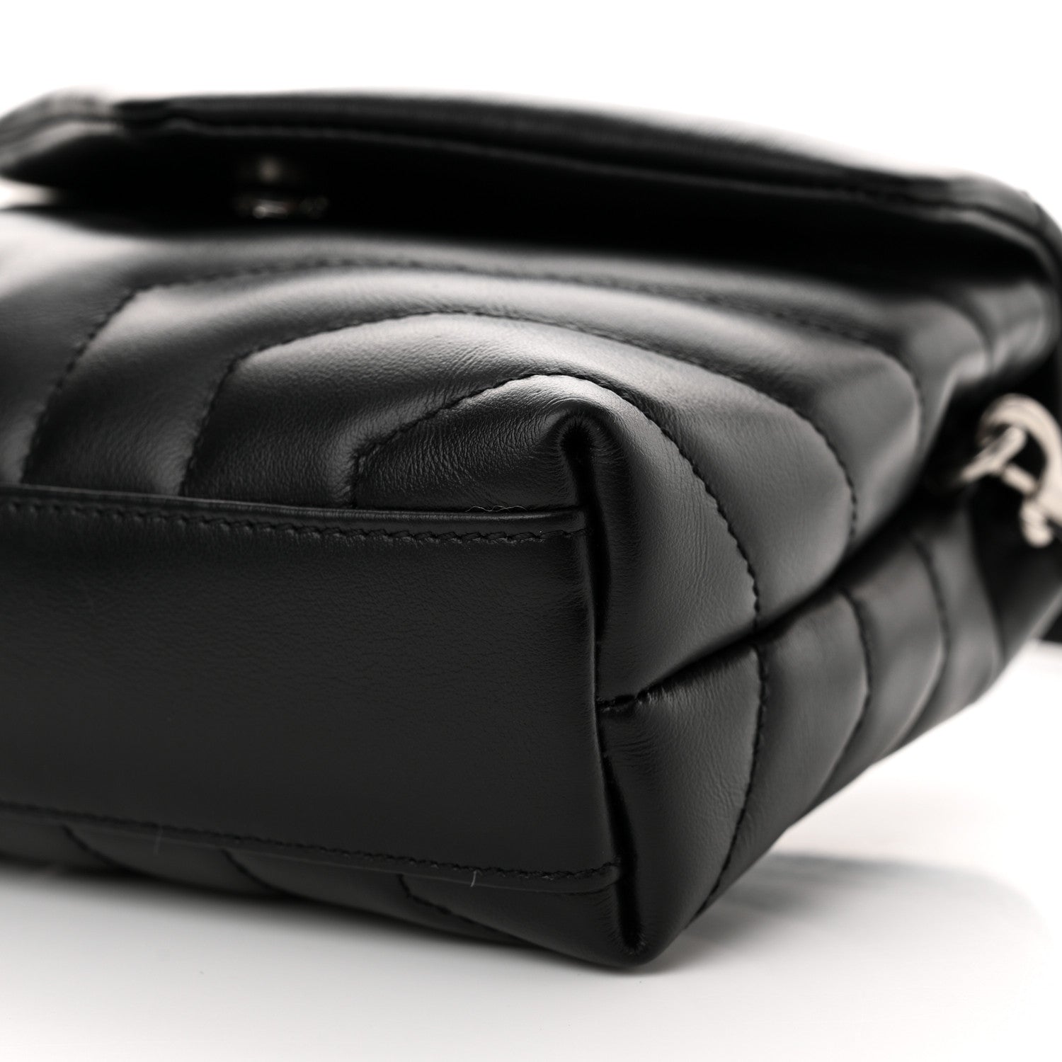 Saint Laurent Calfskin Y Quilted Monogram Toy Loulou Crossbody Bag Black 10 of 13
