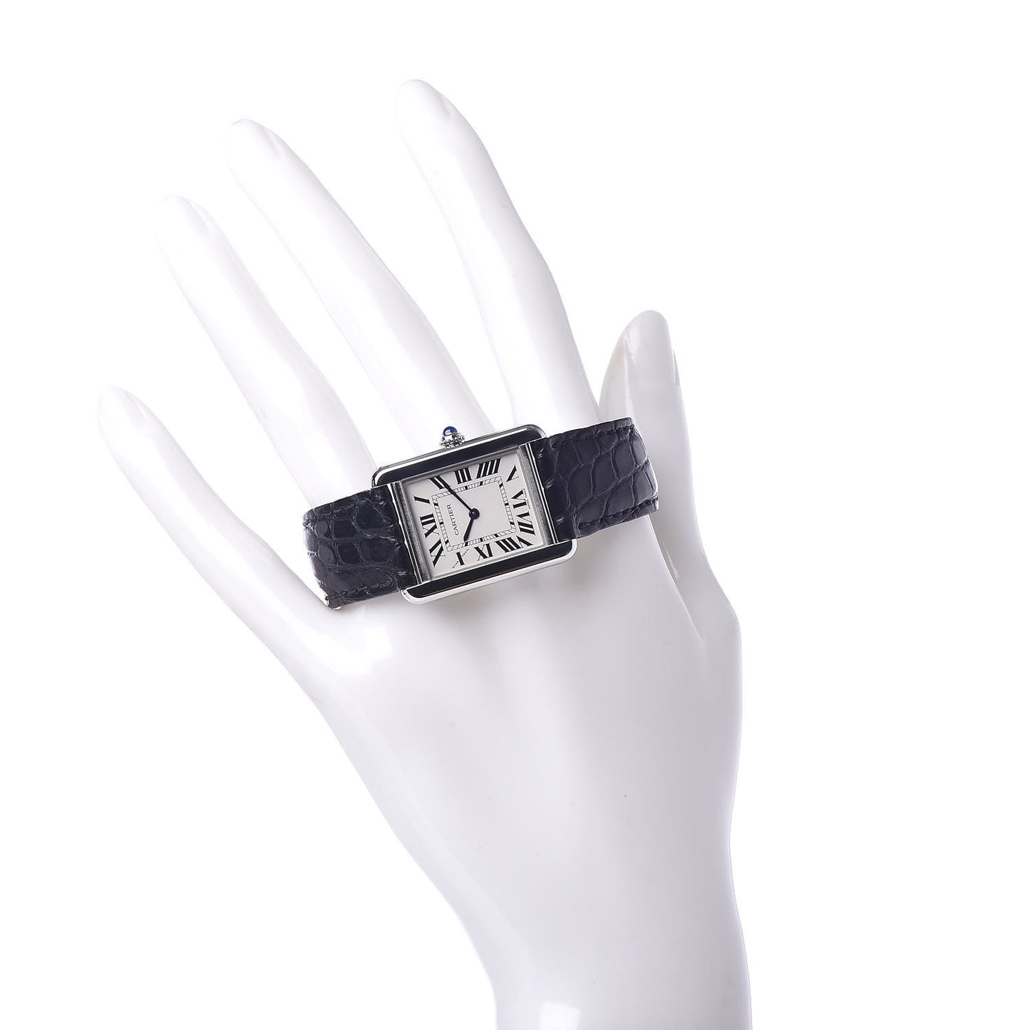 Stainless Steel Alligator 24mm Tank Solo Quartz Watch