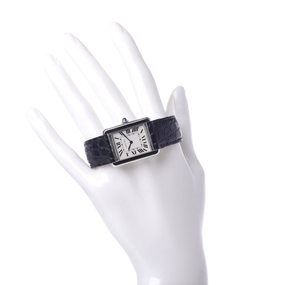 Cartier Stainless Steel Alligator 24mm Tank Solo Quartz Watch 2 of 7