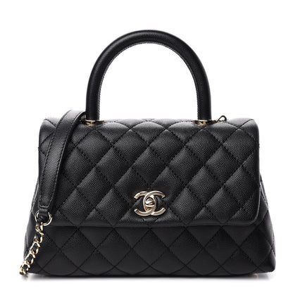 Chanel Caviar Lizard Embossed Quilted Mini Coco Handle Flap Black 1 of 11