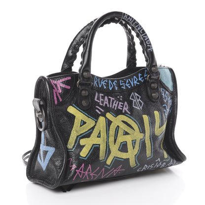 Balenciaga Agneau Arena Graffiti All Over Classic Hardware Mini City Black Multicolor 2 of 8