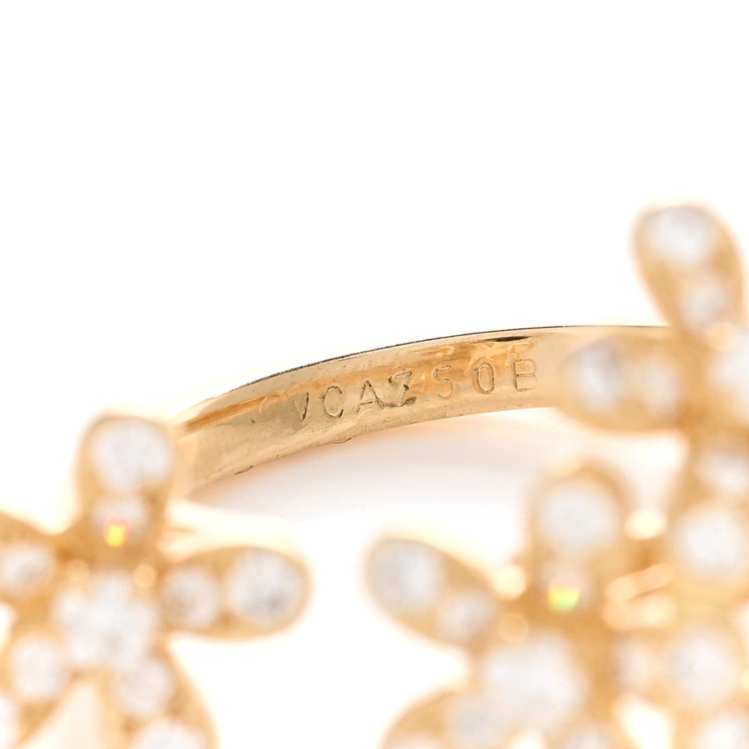 Van Cleef & Arpels 18K Yellow Gold Diamond Socrate Between The Finger Ring 53 6.5 4 of 4