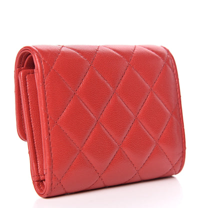 Chanel Lambskin Quilted 19 Flap Wallet Red 3 of 9