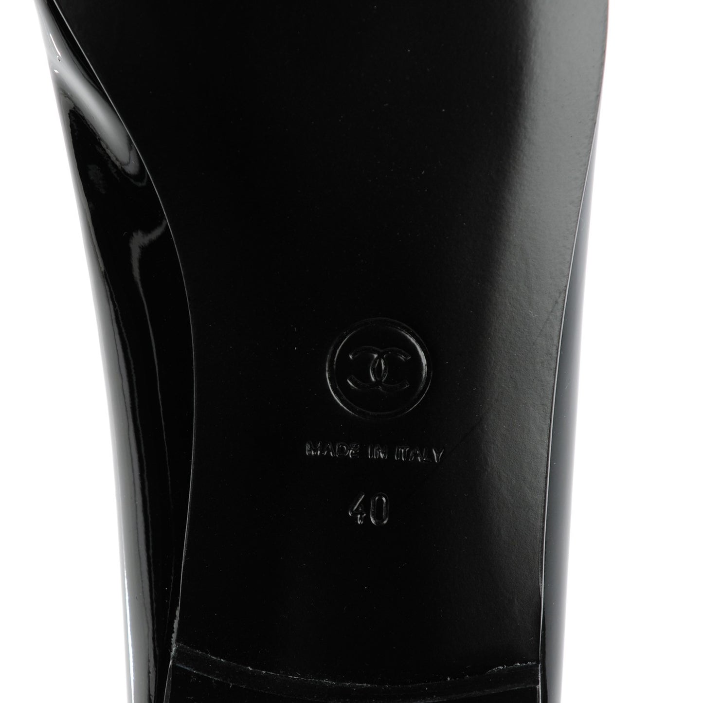 Patent Cap Toe Ballerina Flats 40 Black