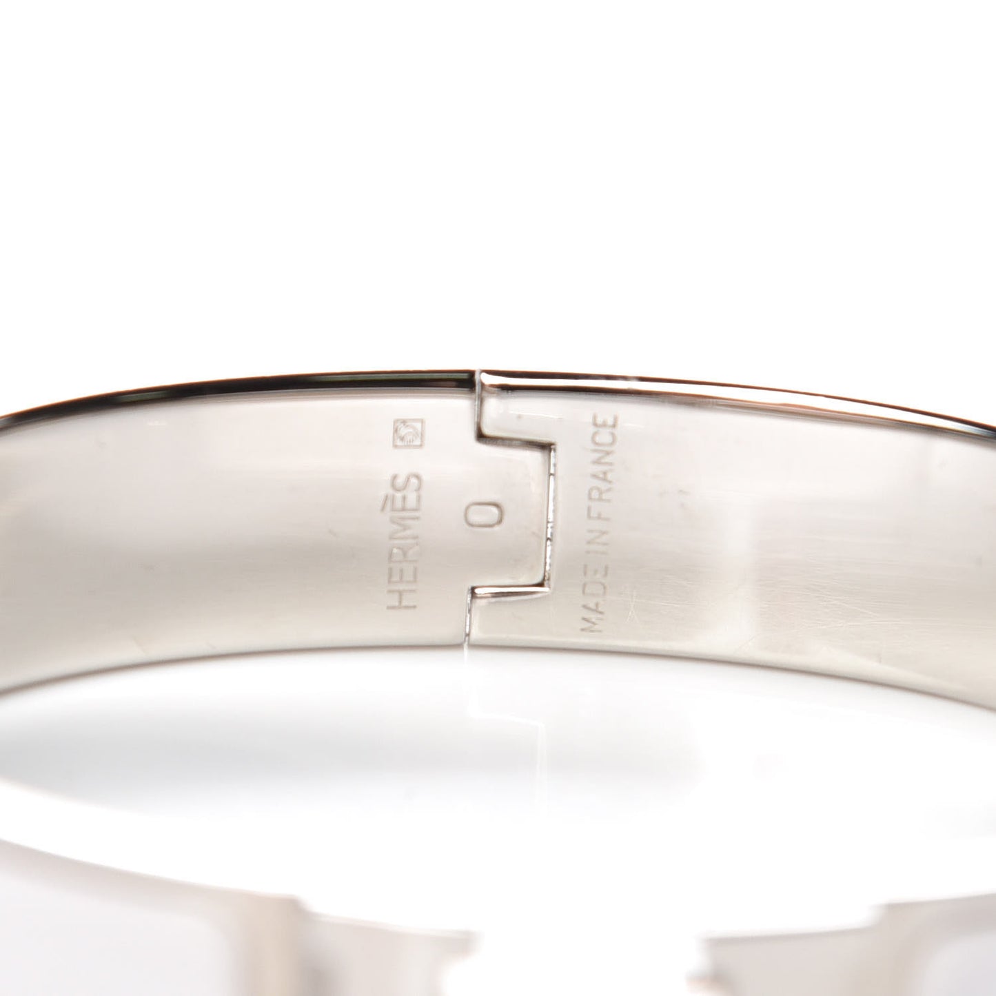 Enamel Narrow Clic Clac H Bracelet PM White