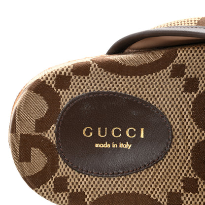 Gucci Monogram Jumbo GG Nappa Samoa Platform 40mm Slide Sandals 39 Camel Ebony New Acero 7 of 9
