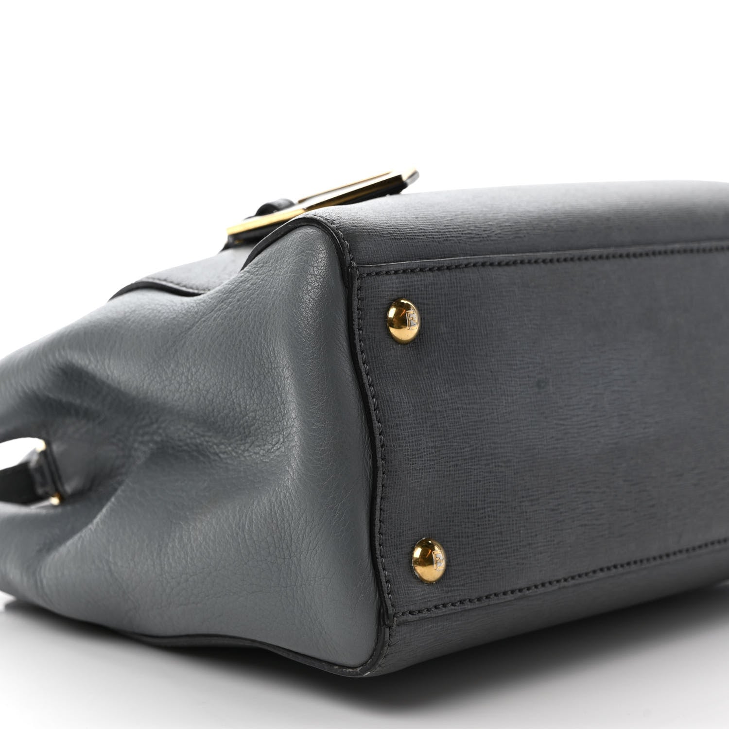 Fendi Vitello Elite Petite 2Jours Tote Grigio Grigio Chiaro 8 of 15