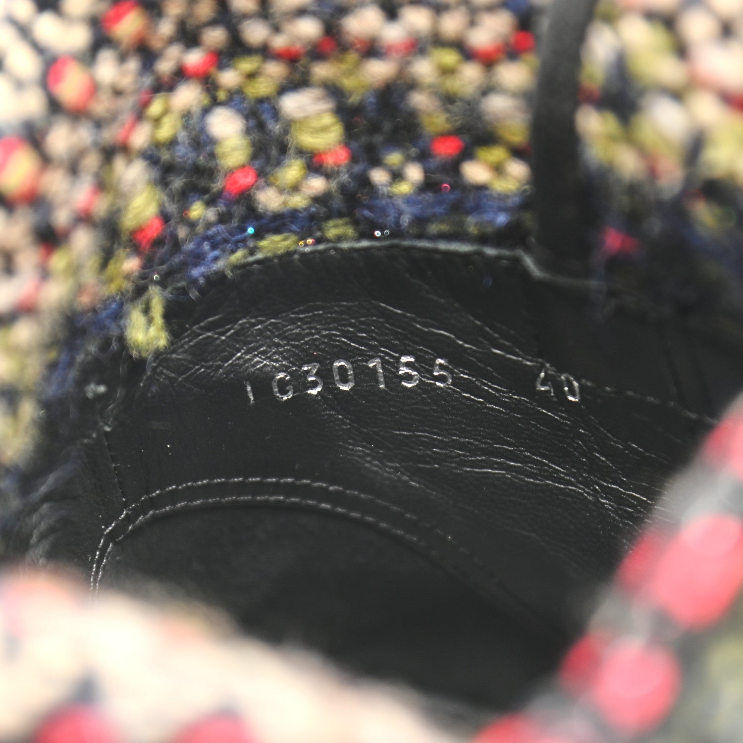Chanel Tweed Calfskin CC Short Boots 40 Black Green Red 8 of 8