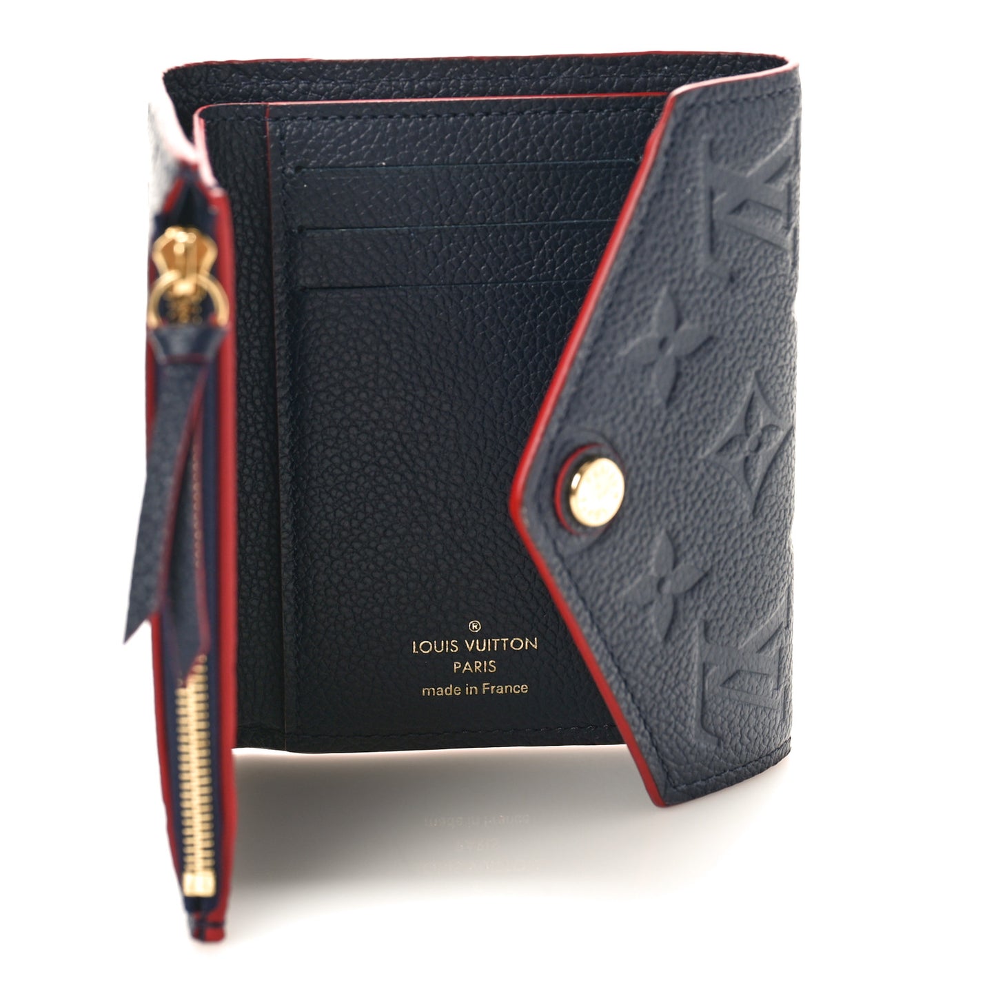 Empreinte Victorine Wallet Marine Rouge