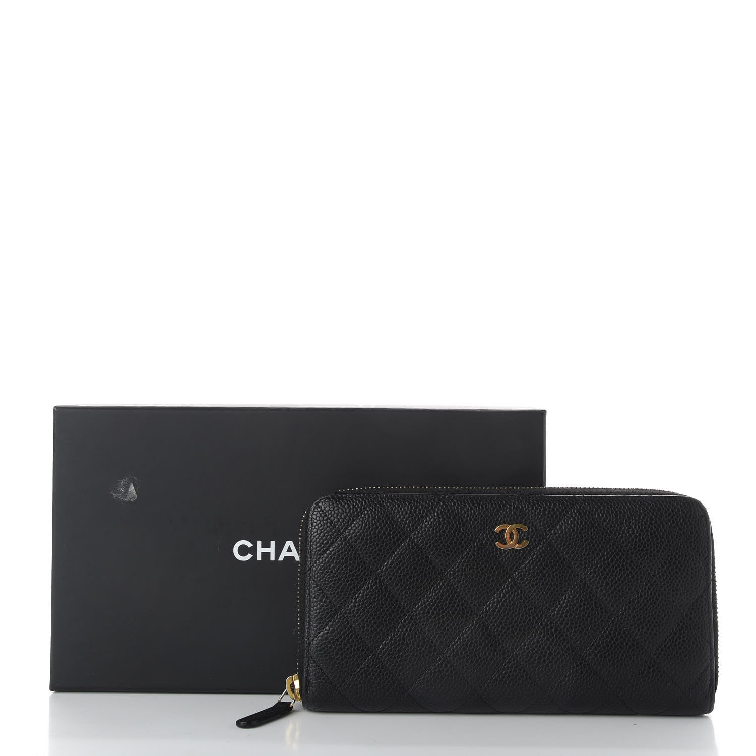 Chanel Caviar Quilted Large Gusset Zip Around Wallet Black 9 of 9