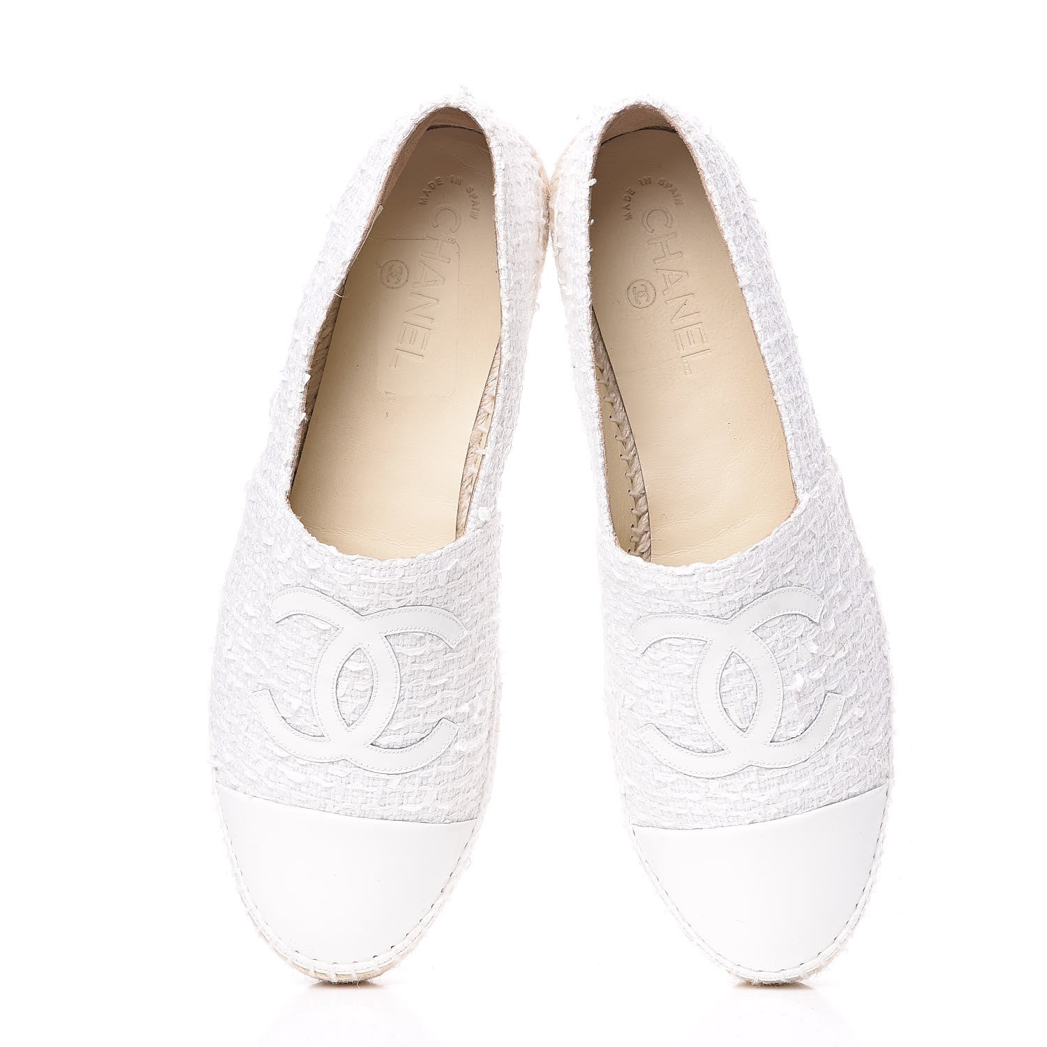 Chanel Tweed Patent CC Espadrilles 42 White 11 of 11
