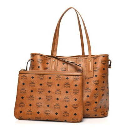 MCM Visetos Medium Liz Reversible Shopper Tote Cognac 1 of 24