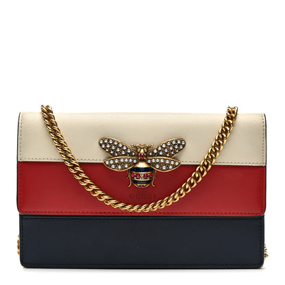 Gucci Calfskin Queen Margaret Chain Wallet Blue Agata Hibiscus Red Mystic White 1 of 11