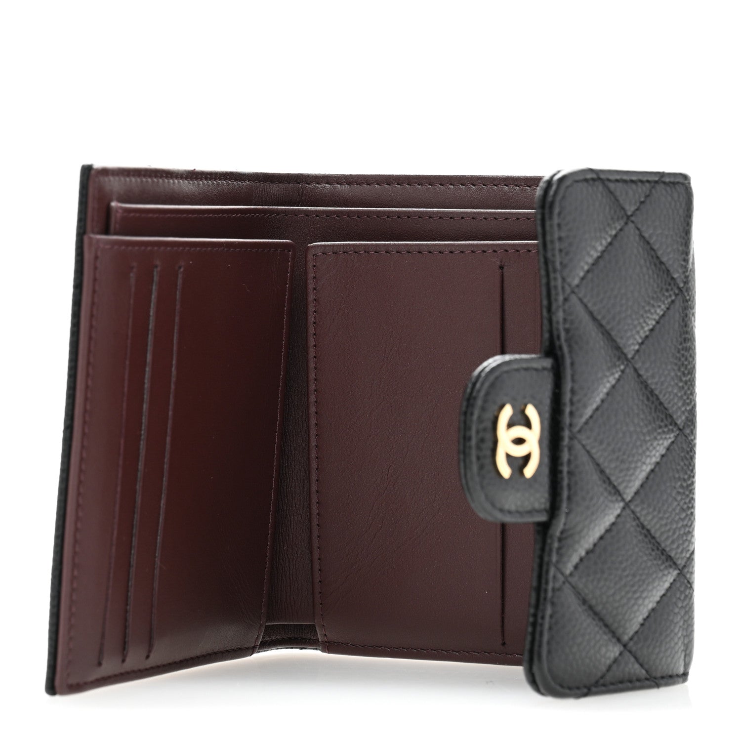Chanel Caviar Quilted Compact Flap Wallet Black 5 of 10