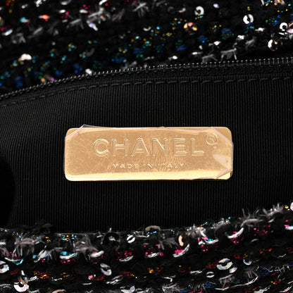 Chanel Tweed Sequin Quilted Medium Chanel 19 Flap Black Multicolor 5 of 10