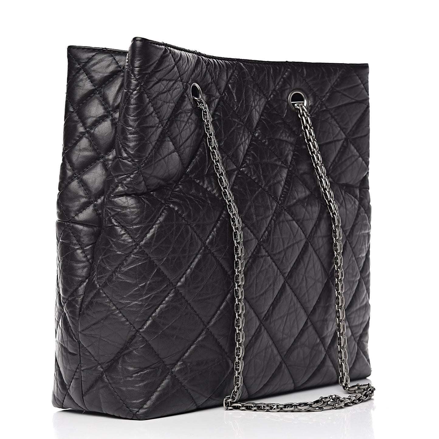 Aged Calfskin Quilted Reissue 2.55 Tote Black