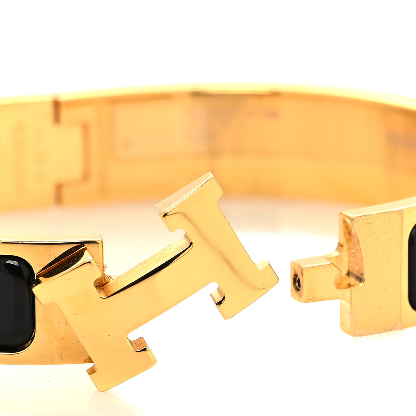 Enamel Narrow Clic Clac H Bracelet PM Black