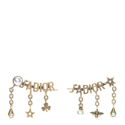 Christian Dior Pearl Crystal J'Adior Earrings Aged Gold 1 of 3