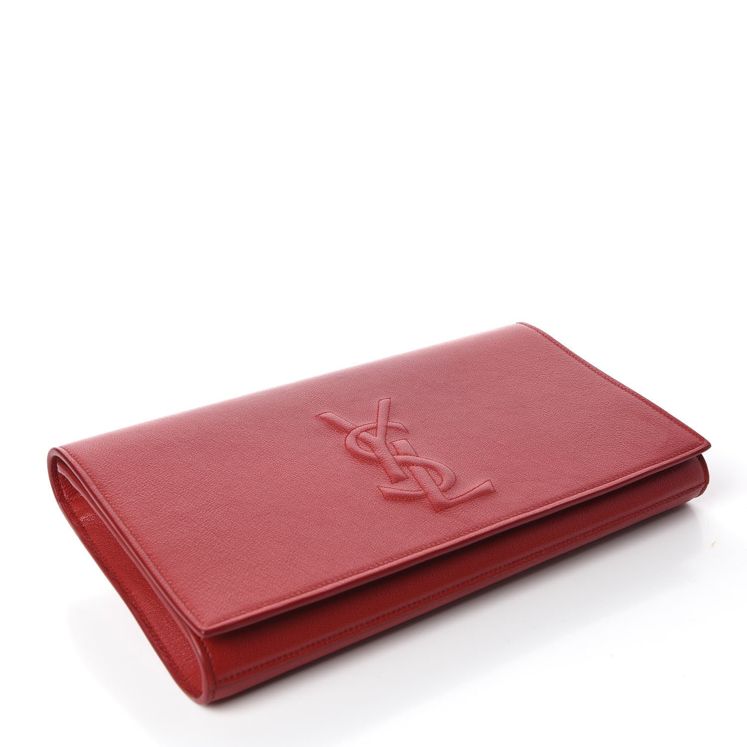 Saint Laurent Calfskin Monogram Large Belle De Jour Clutch Red 4 of 9