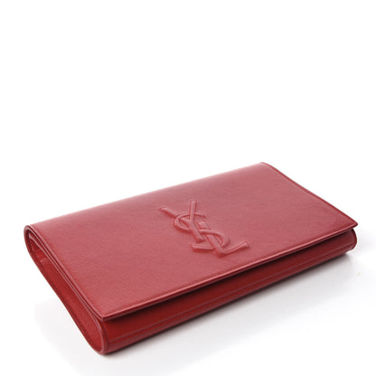 Saint Laurent Calfskin Monogram Large Belle De Jour Clutch Red 4 of 9