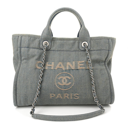 Chanel Denim Small Deauville Tote Light Blue 1 of 10