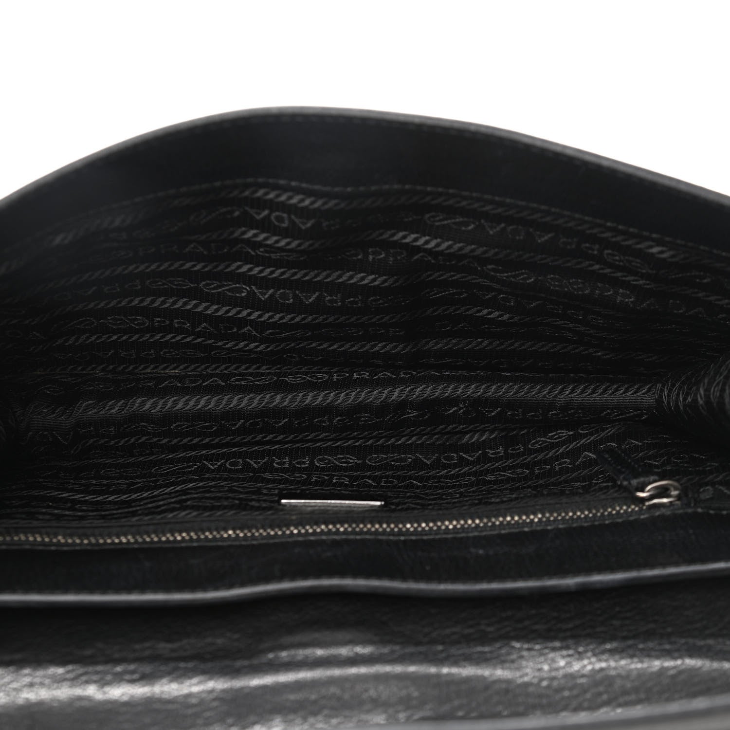 Prada Goatskin Flap Bag Black 5 of 10