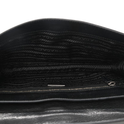 Prada Goatskin Flap Bag Black 5 of 10