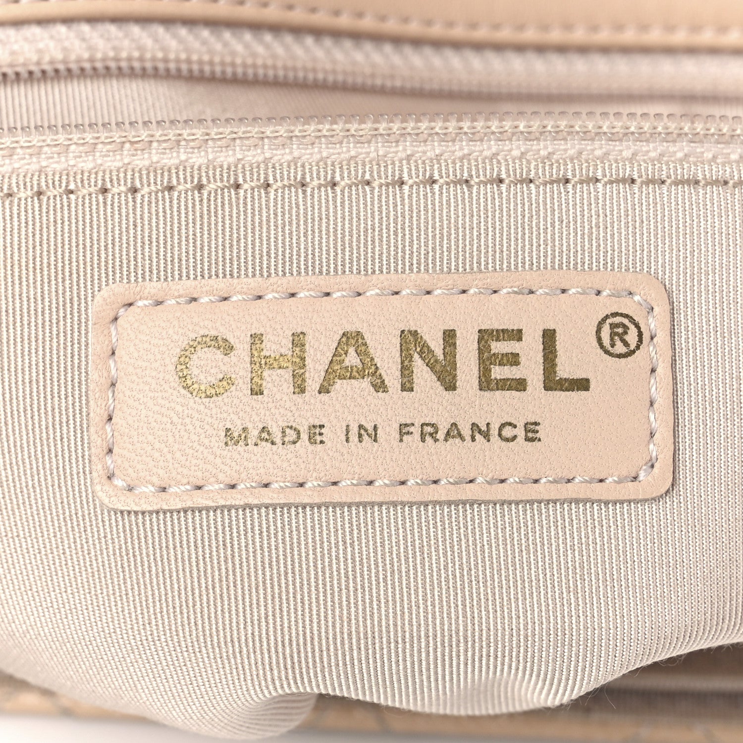 Chanel Patent Goatskin Quilted 3 Pocket Accordion Flap Beige 6 of 13