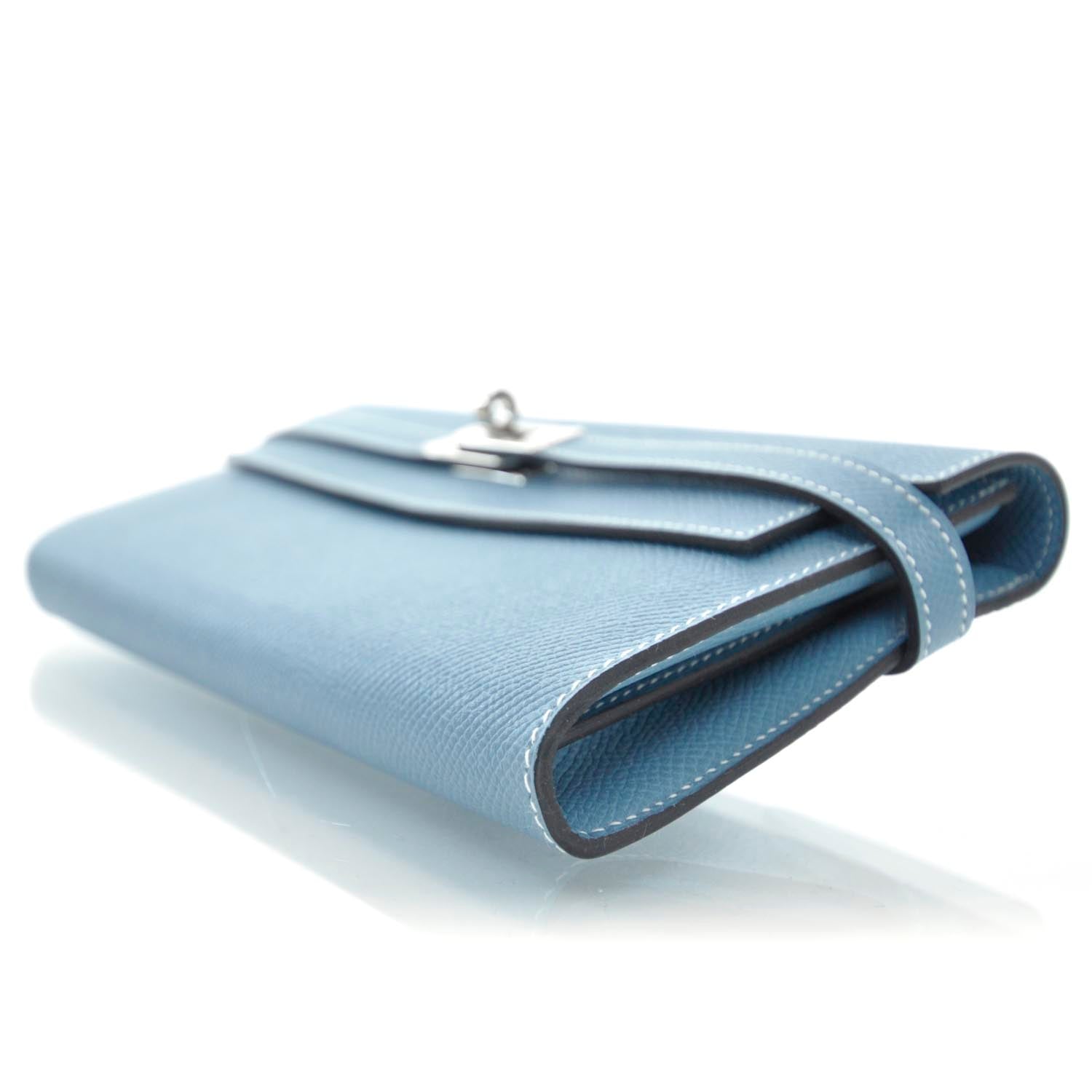 Hermes Epsom Kelly Longue Wallet Blue Jean 4 of 8