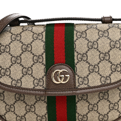 Gucci GG Supreme Monogram Textured Dollar Calfskin Small Ophidia Top Handle Shoulder Bag Beige Brown 8 of 10