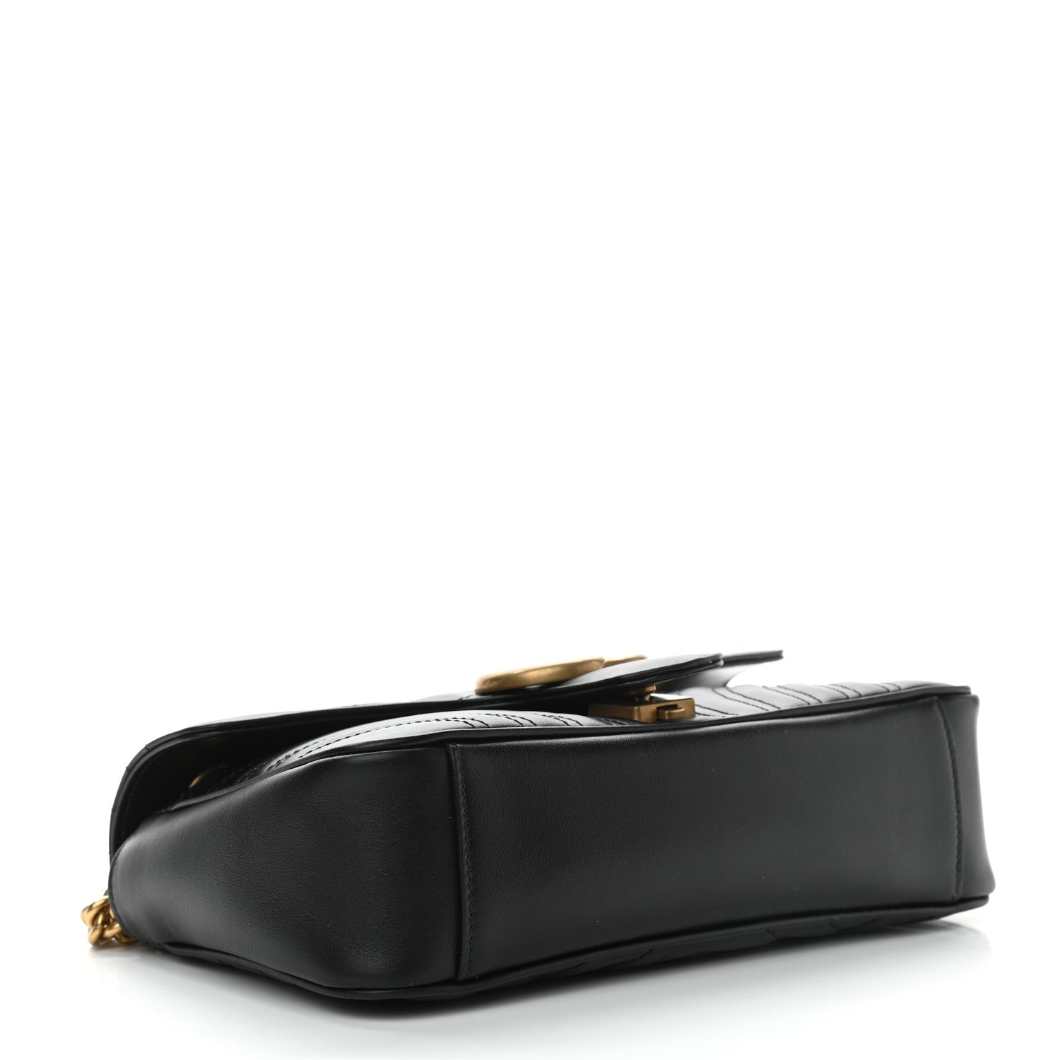 Gucci Calfskin Matelasse Small GG Marmont Shoulder Bag Black 4 of 10