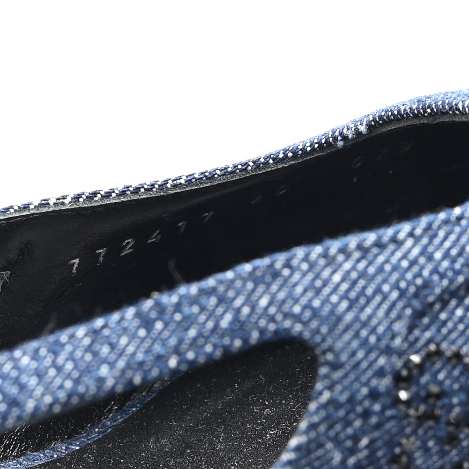 Gucci Denim GG Monogram Malaga Kid Crystal Square G 35mm Slingback Pumps 40 Blue 9 of 9