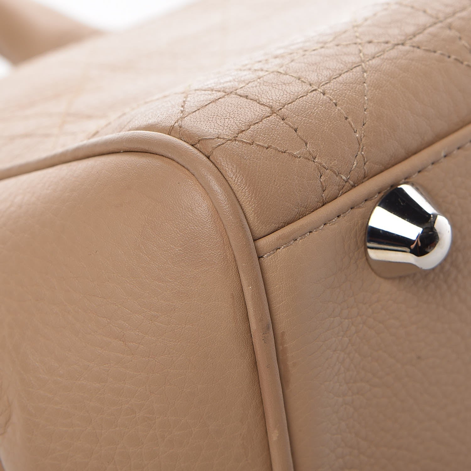 Christian Dior Calfskin Cannage Shoulder Bag Camel 13 of 14
