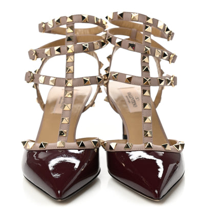 Valentino Garavani Patent Nappa Rockstud Ankle Strap 65mm Pumps 37 Rubin Poudre 2 of 8