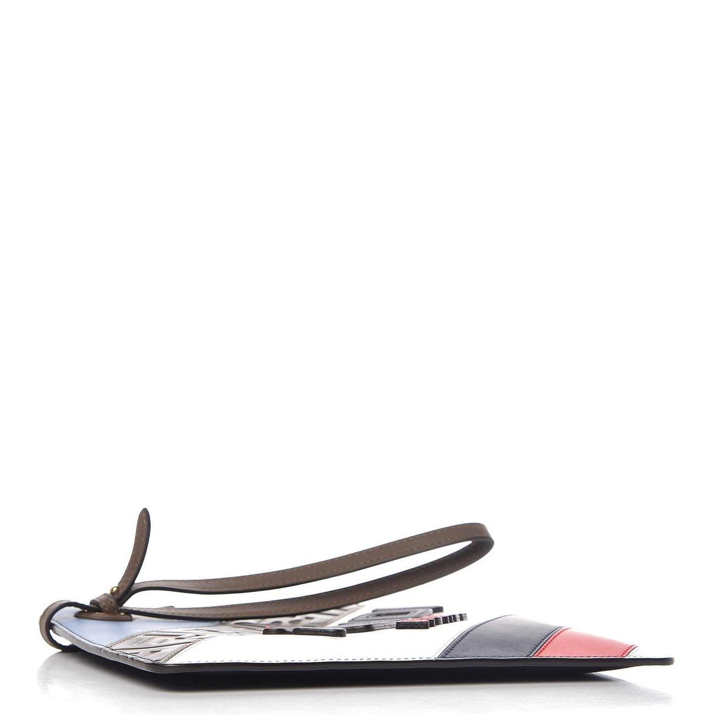 X FILA Vitello Century Mania Bi-Color FF 1974 Embossed Small Flat Clutch Nebula Blueberry Multicolor
