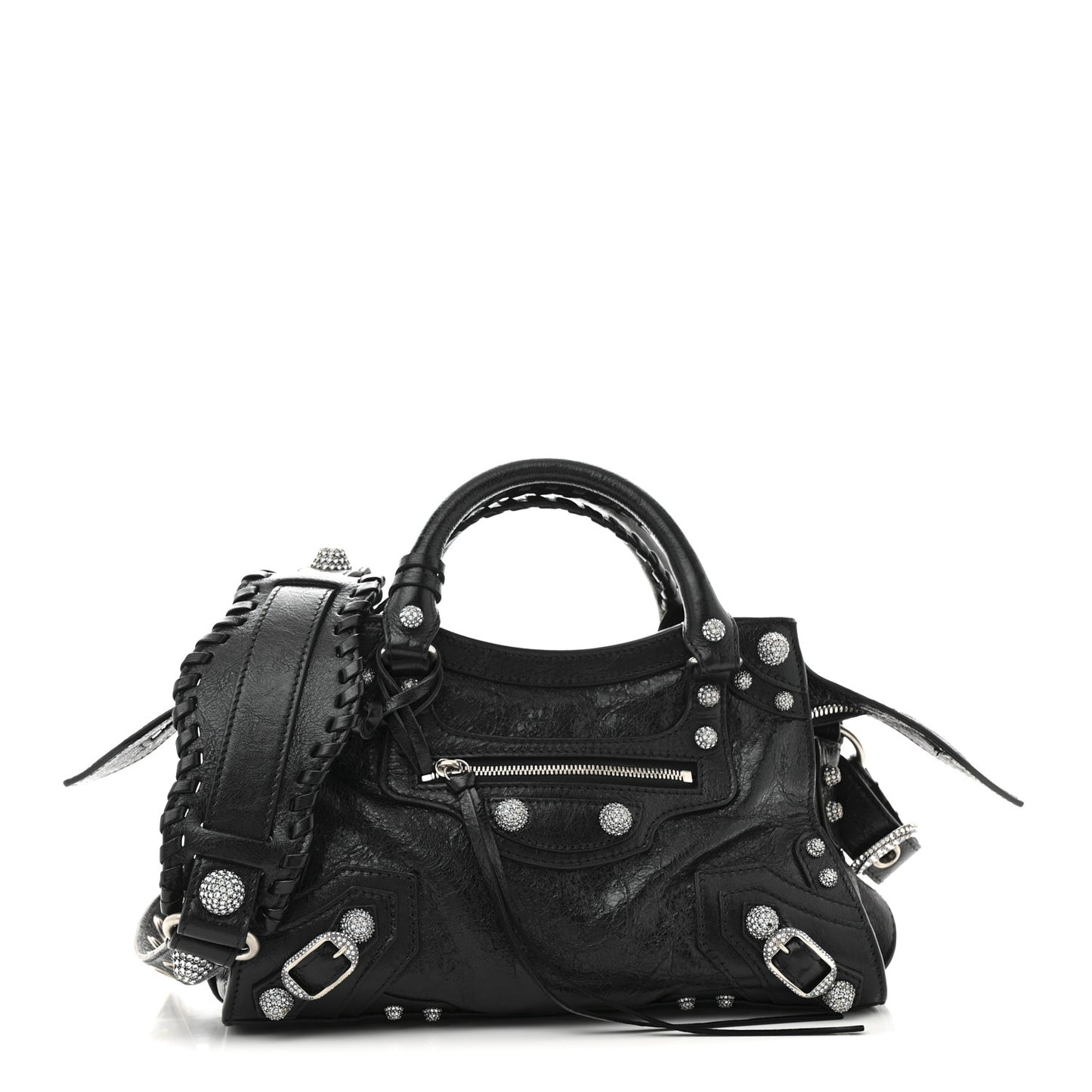 Agneau Arena Crystal Neo Cagole Handbag XS Black