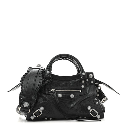 Balenciaga Agneau Arena Crystal Neo Cagole Handbag XS Black 1 of 13