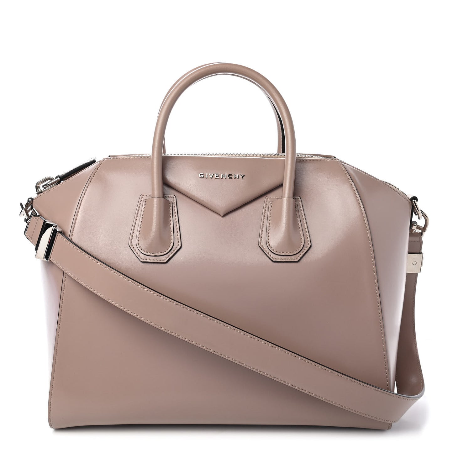 Shiny Lord Calfskin Medium Antigona Taupe