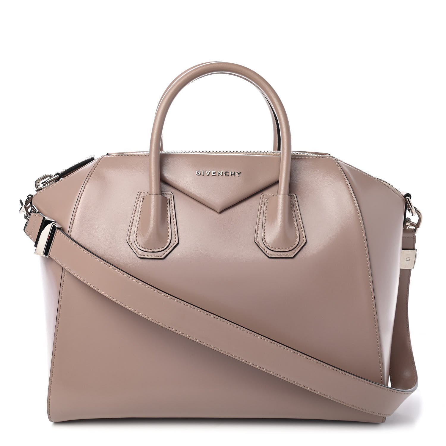 Givenchy Shiny Lord Calfskin Medium Antigona Taupe 1 of 12