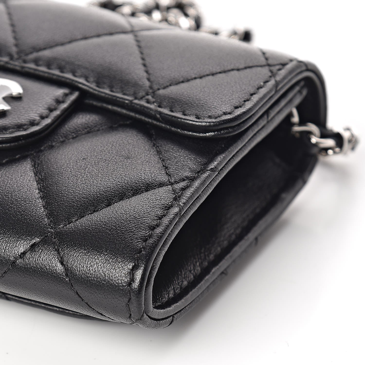 Chanel Lambskin Quilted Classic Clutch With Chain Black 10 of 11