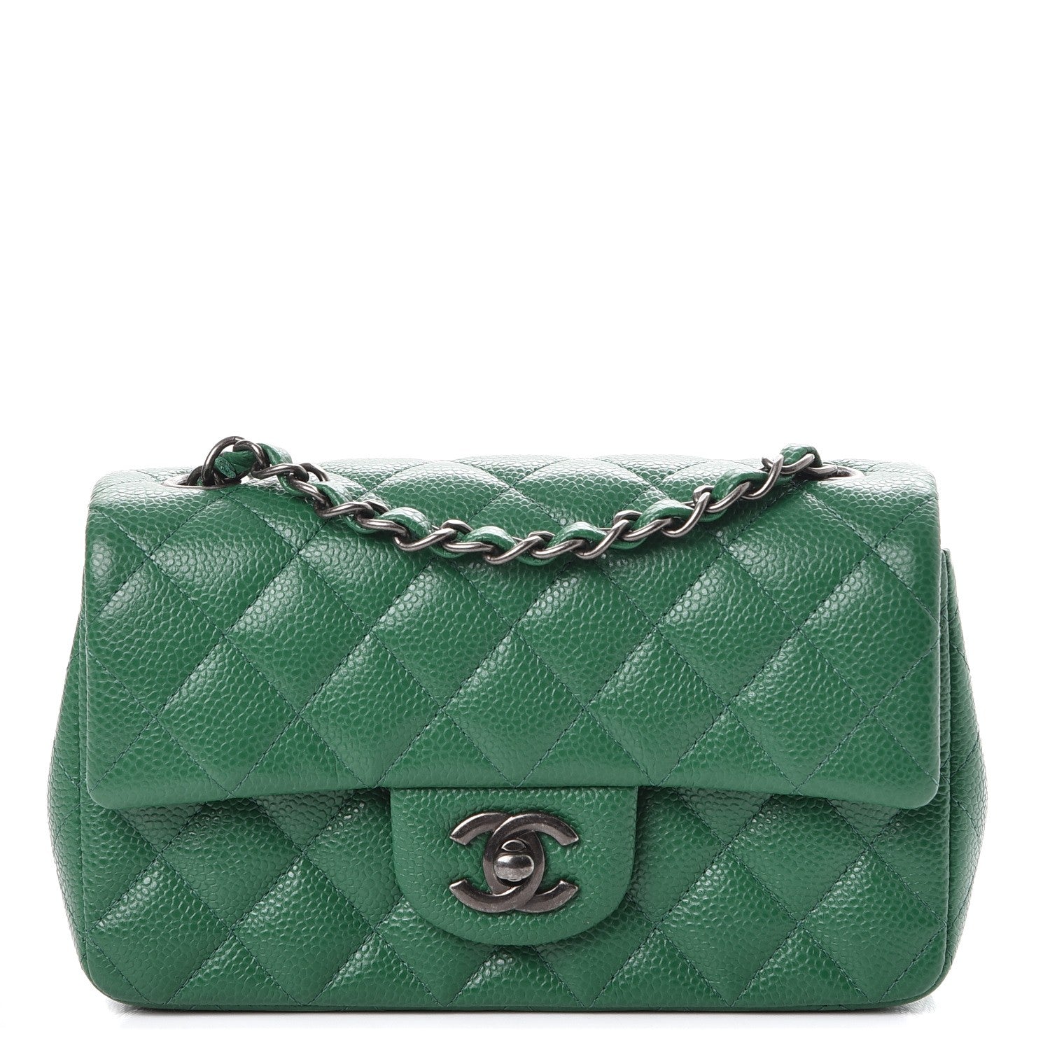 Chanel Caviar Quilted Mini Rectangular Flap Green 1 of 8