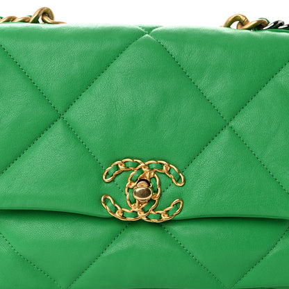 Chanel Lambskin Quilted Medium Chanel 19 Flap Green 8 of 11