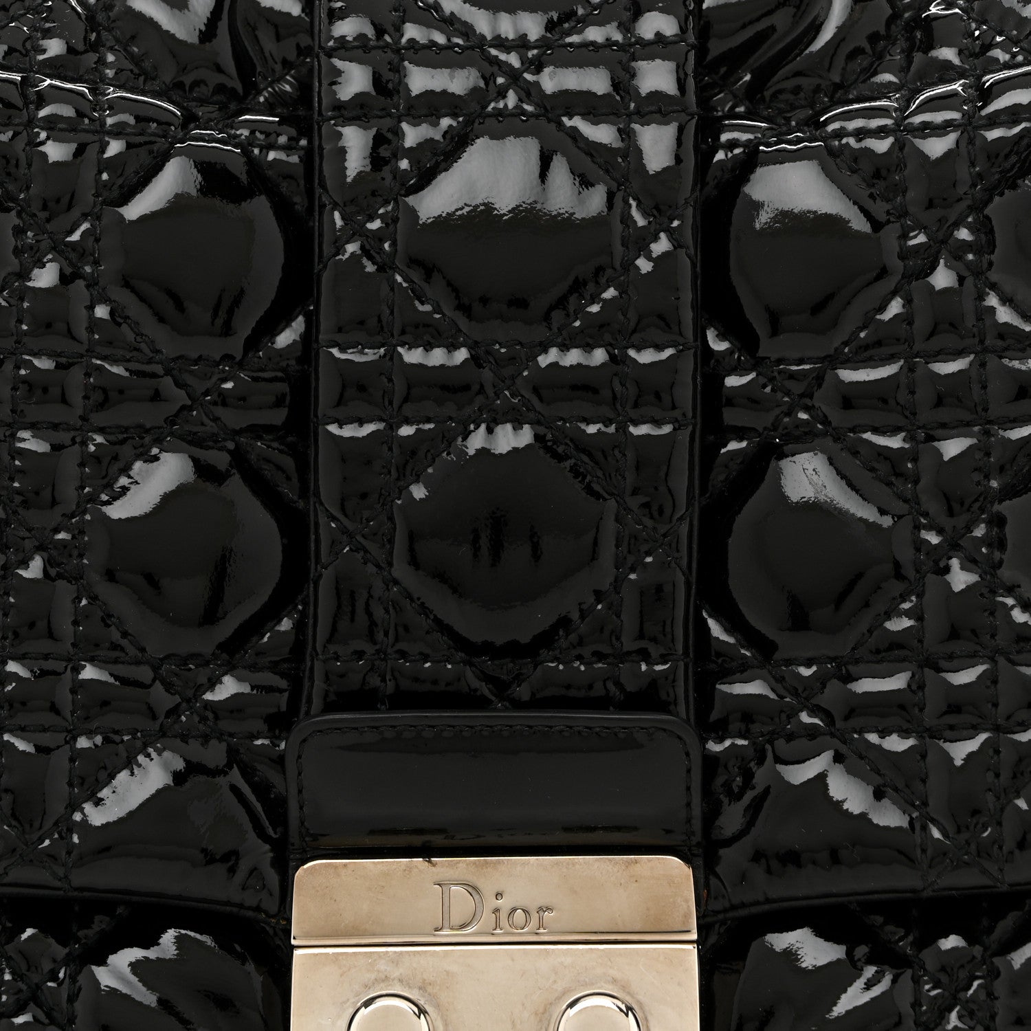 Christian Dior Patent Cannage New Lock Flap Black 9 of 14
