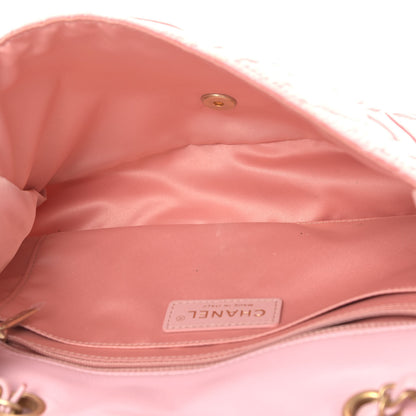 Chanel Satin Quilted Pleated Medium Single Flap Pink 4 of 5