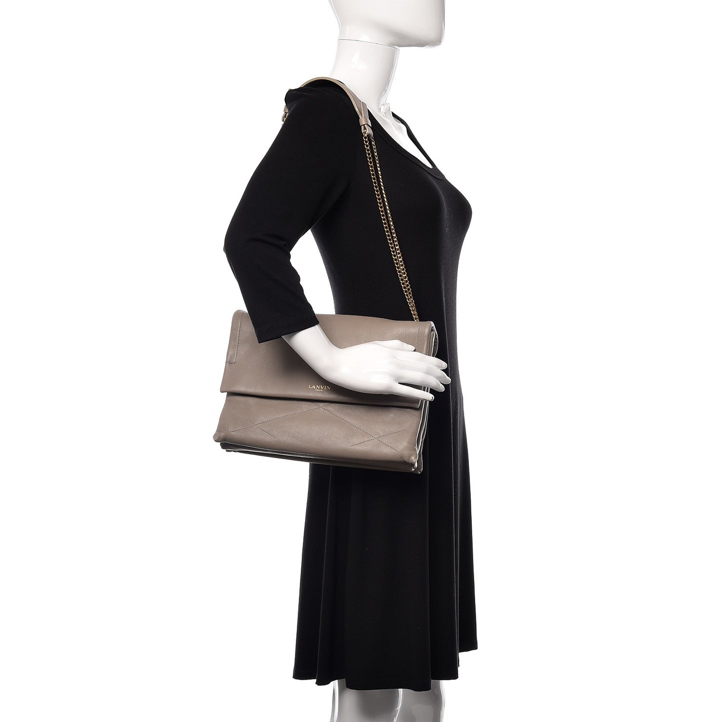 Lambskin Quilted Medium Sugar Flap Shoulder Bag Grey