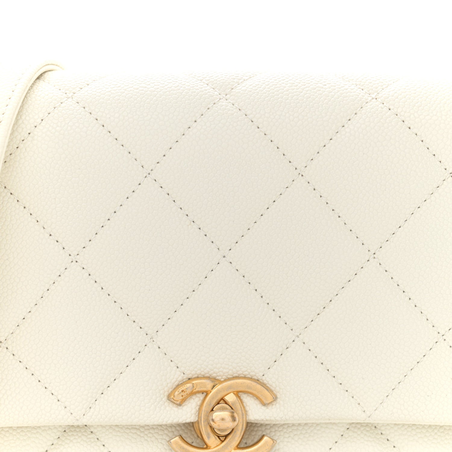 Chanel Shiny Caviar Quilted Small Chain Melody Flap White 8 of 11