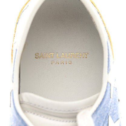 Saint Laurent Denim Calfskin Star Court Sneakers 37 Blue 8 of 16