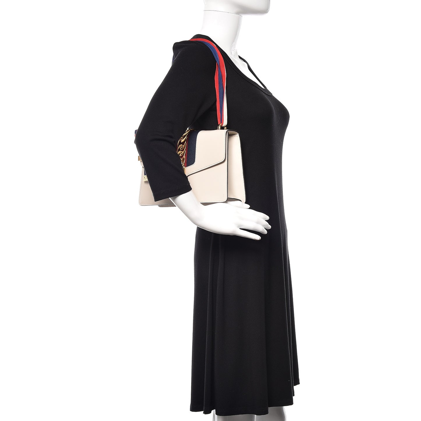 Calfskin Small Sylvie Shoulder Bag Off White