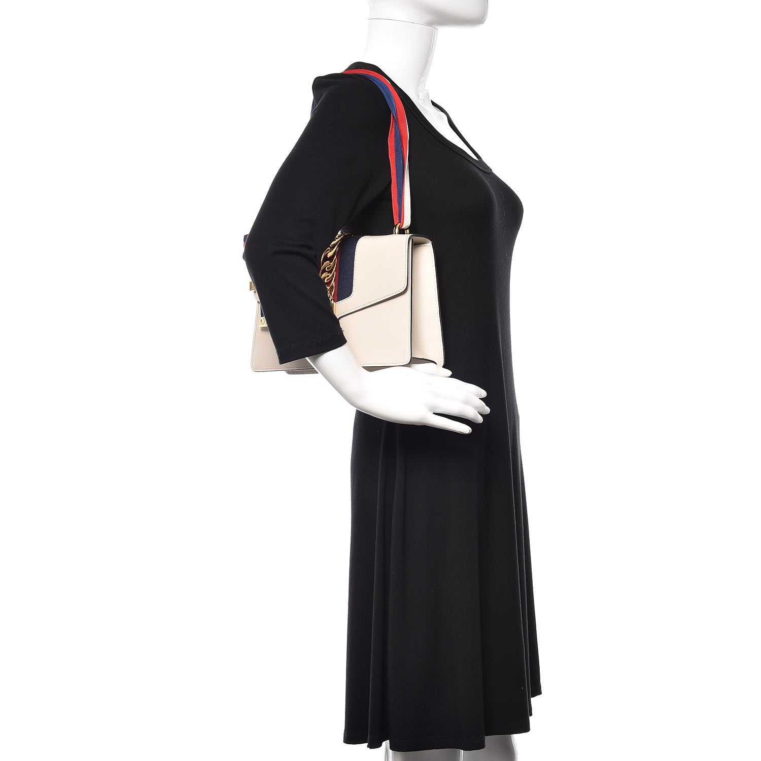 Gucci Calfskin Small Sylvie Shoulder Bag Off White 2 of 11