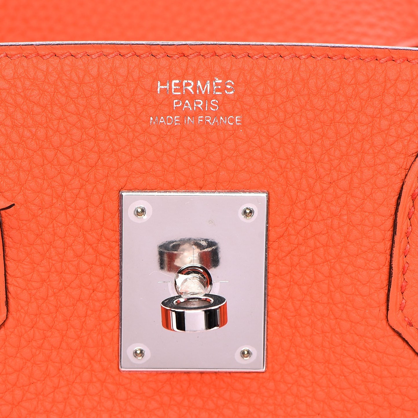 Taurillon Clemence Birkin 30 Orange Poppy